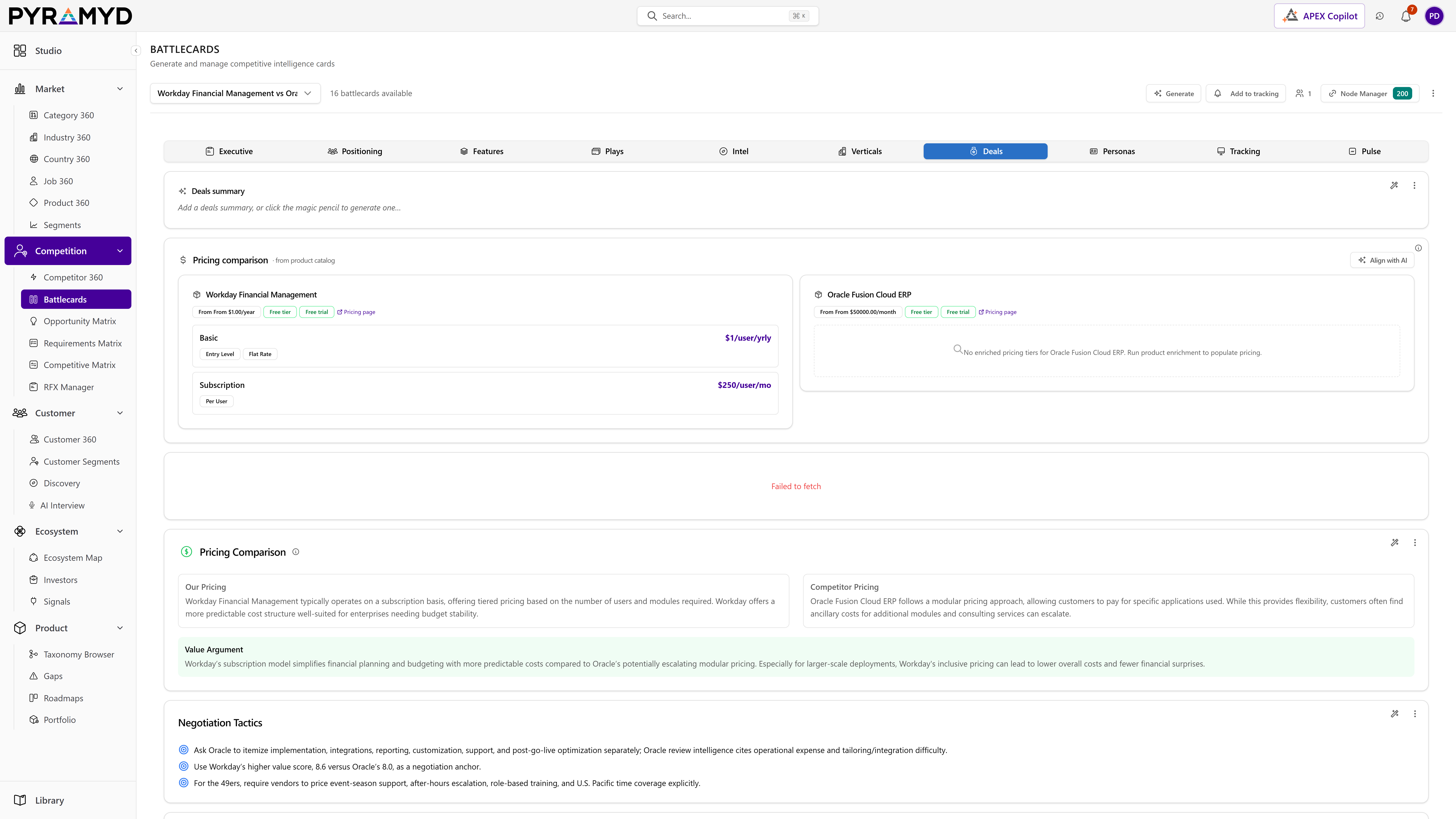 Open opportunities on the account · stage, value, and contacts pulled from the CRM connector.
